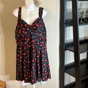 Cherry Print Women's Swim One Piece